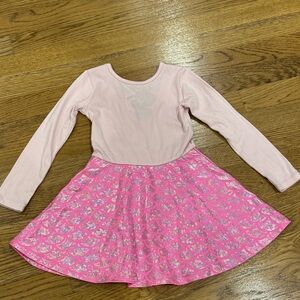 Pixielane Pink Long Sleeve Dress with mermaid Shimmer Skirt 3T GOOD CONDITION
